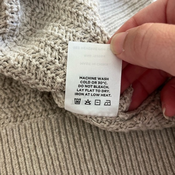 The Reset R Label Linen Blend Short Sleeve Sweater Beige Size Large - Picture 5 of 7